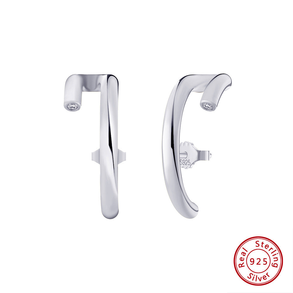 S925 Sterling Sølv Stud Øreringe 14K guld Elegante øreringe