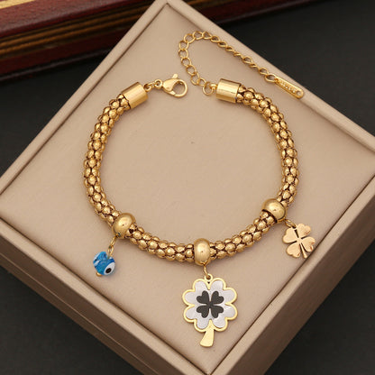 Eye Flower Elegant Bracelets Stainless Steel