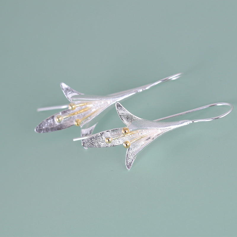 Sterling Silver Earrings Female Personality Fashion Ethnic Style