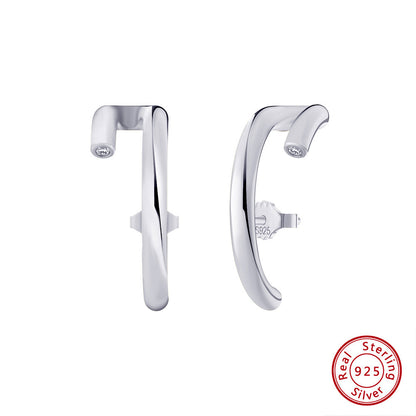 S925 Sterling Sølv Stud Øreringe 14K guld Elegante øreringe